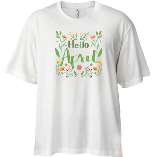 Футболка двунитка Oversize, Белый, Hello April Апрель
