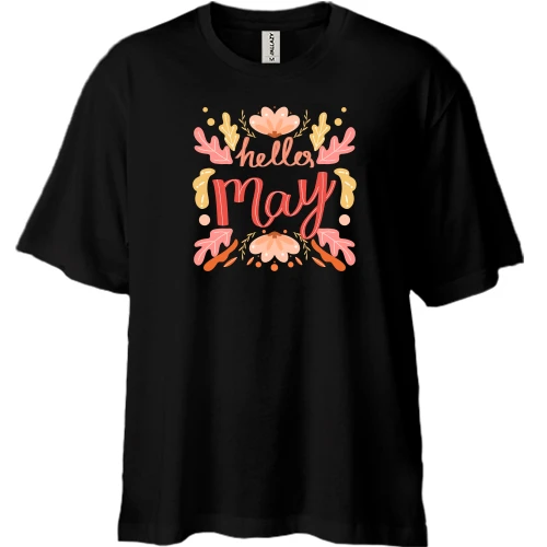 Футболка двонитка Oversize, Чорний, Hello May Травень