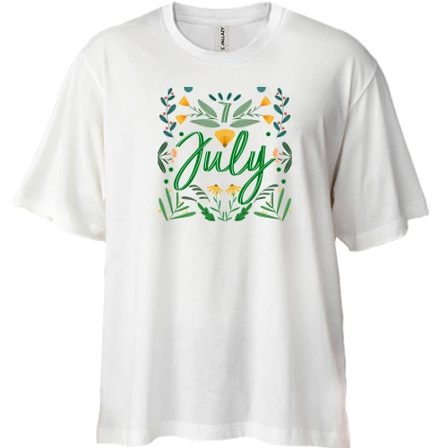 Футболка двунитка Oversize, Белый, July Июль