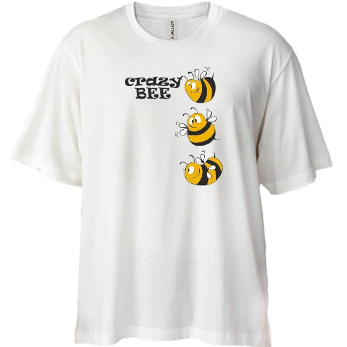 Футболка двунитка Oversize Crazy Bee Пчелы