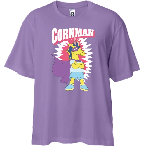 Футболка двонитка Oversize, Чорний, CornMan
