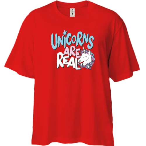Футболка двунитка Oversize Unicorns are real