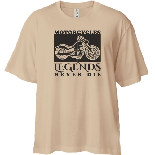 Футболка двунитка Oversize Motorcycles - Legends never die