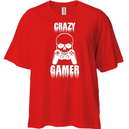Футболка двунитка Oversize, Серый, Crazy Gamer