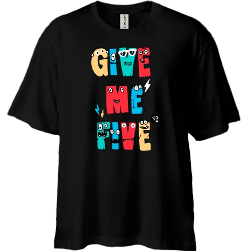 Футболка двунитка Oversize Give me five