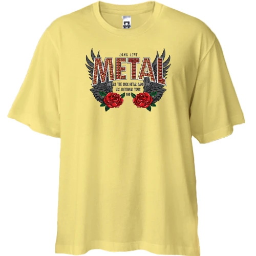 Футболка двунитка Oversize, Желтый, METAL