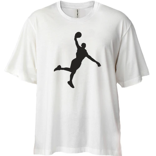 Футболка двунитка Oversize, Белый, basketball