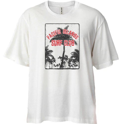 Футболка двунитка Oversize, Белый, Surf Club