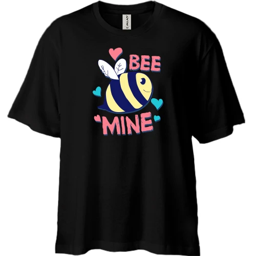 Футболка двунитка Oversize, Черный, Bee mine