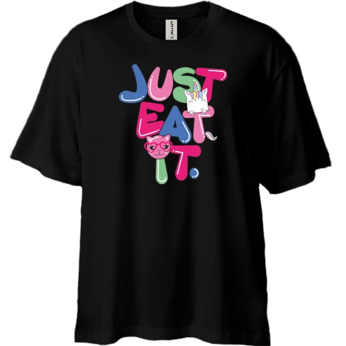 Футболка двунитка Oversize Just eat it