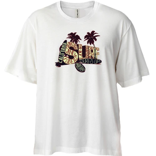 Футболка двунитка Oversize, Белый, Califarnia Surf