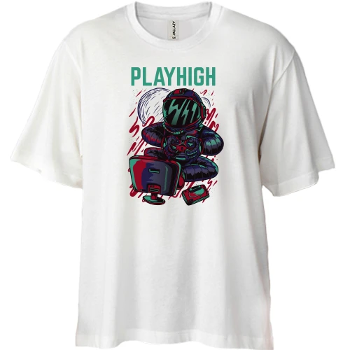 Футболка двунитка Oversize, Белый, PlayHigh