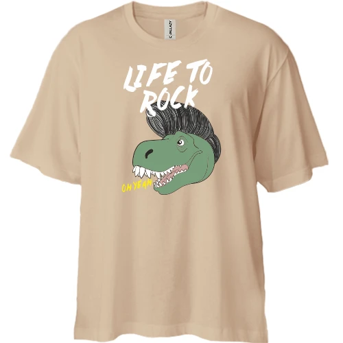 Футболка двунитка Oversize Life to rock