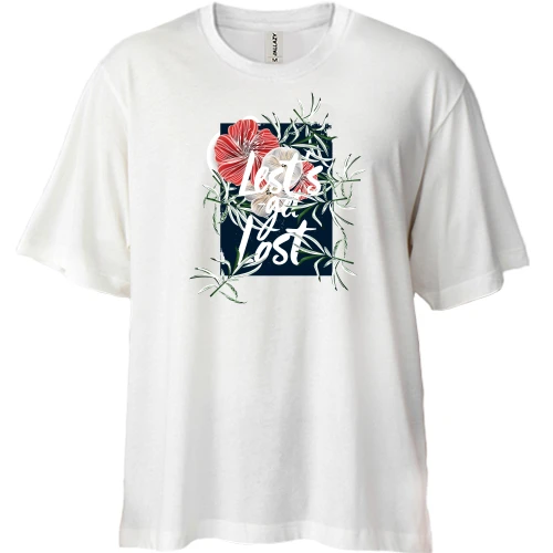 Футболка двунитка Oversize, Белый, Let's get Lost