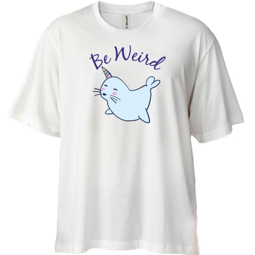 Футболка двунитка Oversize, Белый, Be weird