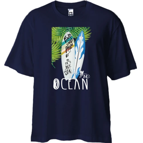 Футболка двунитка Oversize, Синий, The Ocean