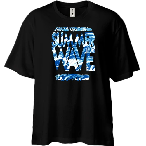 Футболка двонитка Oversize, Чорний, Summer Wave