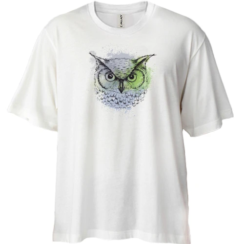 Футболка двонитка Oversize, Білий, Art Owl