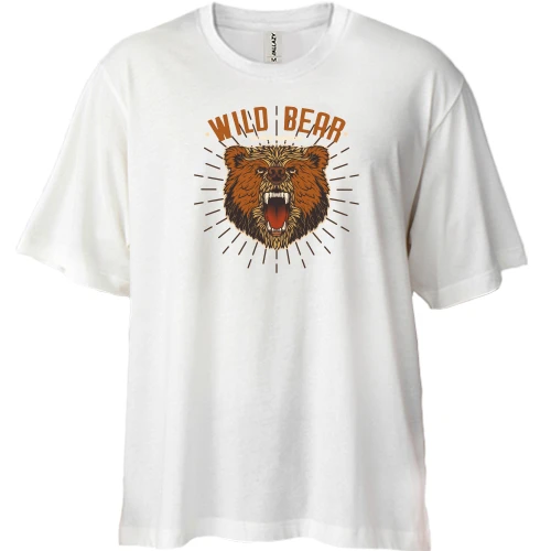 Футболка двонитка Oversize, Білий, Wild Bear Head