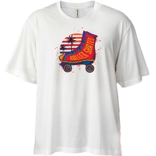 Футболка двунитка Oversize, Белый, Art Roller Skates