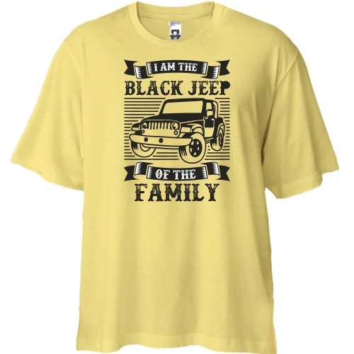 Футболка двунитка Oversize Black jeep family