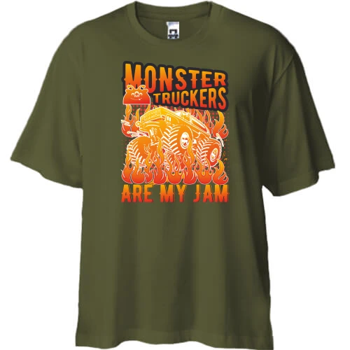 Футболка двонитка Oversize Monster Truckers