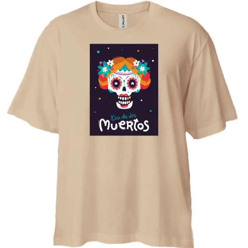 Футболка двонитка Oversize, Бежевий, Muertos