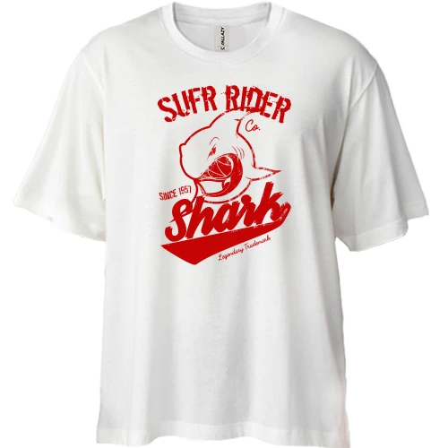 Футболка двунитка Oversize Surf Rider Shark
