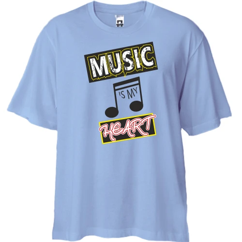 Футболка двунитка Oversize Music is my heart