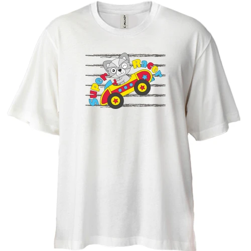 Футболка двунитка Oversize, Белый, Super Racer