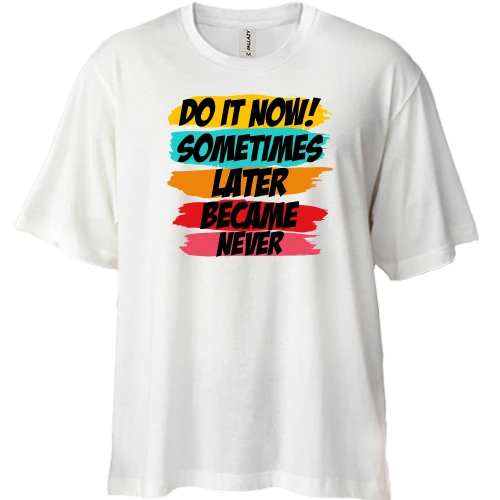 Футболка двонитка Oversize, Білий, Do it now