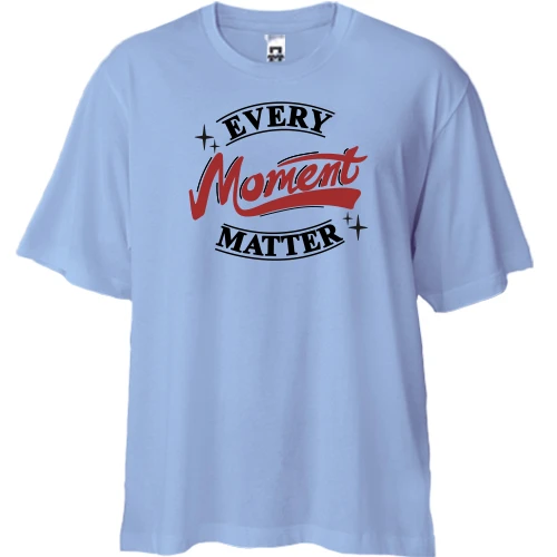 Футболка двонитка Oversize, Синій, Every moment - material
