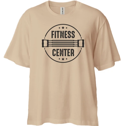 Футболка двунитка Oversize с надписью "FITNESS CENTER"