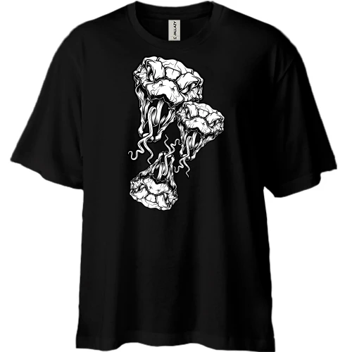 Футболка двунитка Oversize с головами змей