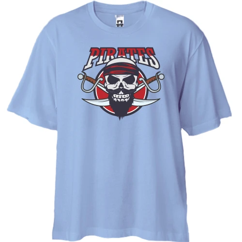 Футболка двунитка Oversize с надписью "Pirates"