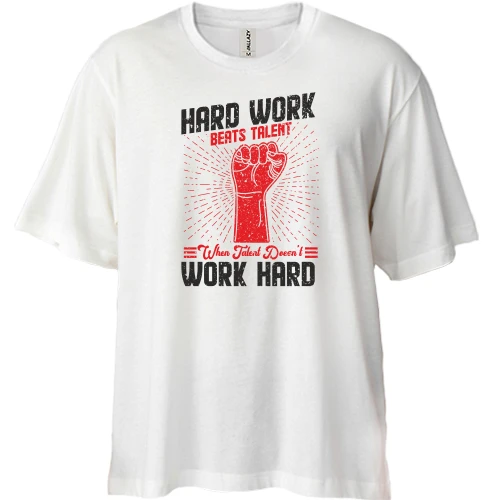 Футболка двунитка Oversize Hard Work - Work Hard