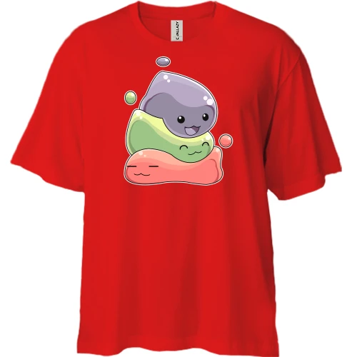 Футболка двунитка Oversize с мягкими существами