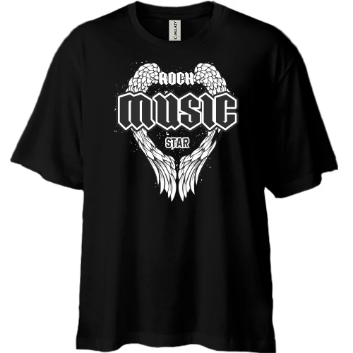 Футболка двунитка Oversize Rock music star