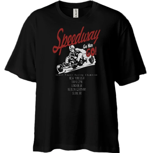 Футболка двунитка Oversize, Черный, Speedway