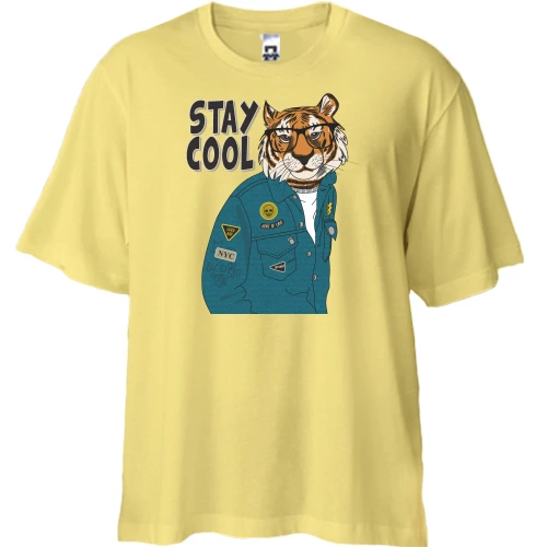 Футболка двонитка Oversize Stay cool tiger