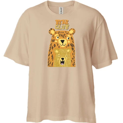 Футболка двунитка Oversize, Бежевый, Bear Club