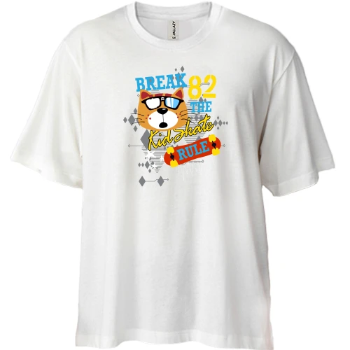 Футболка двунитка Oversize Break the Kid Skate rule