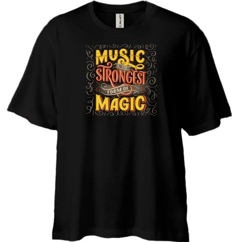 Футболка двунитка Oversize Music is the Strongest from of Magic