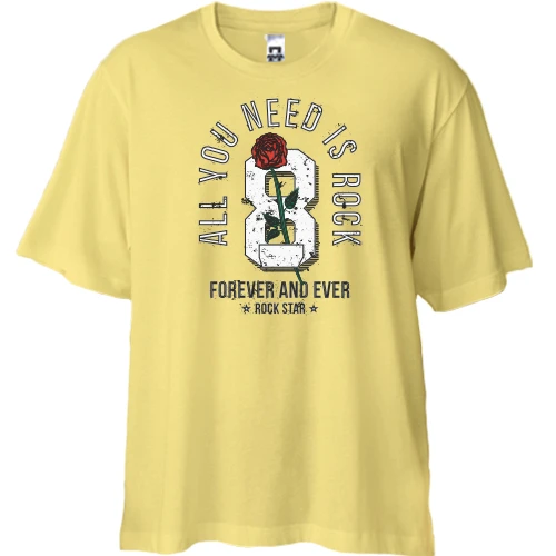 Футболка двонитка Oversize All you need is Rock