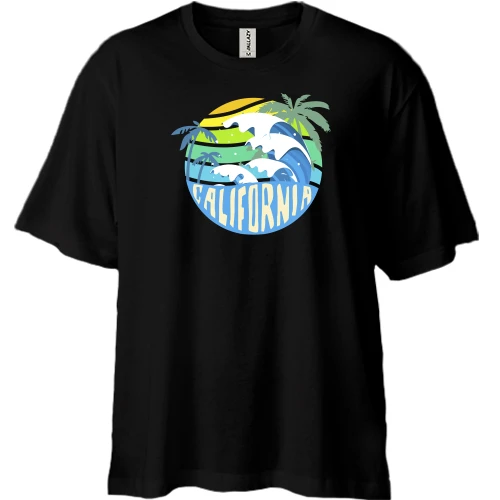 Футболка двунитка Oversize Rainbow California