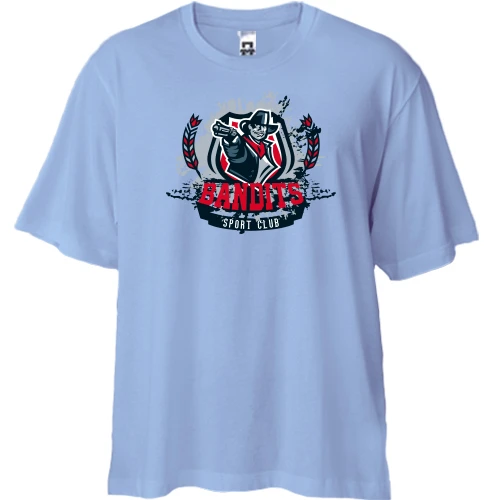 Футболка двунитка Oversize, Синий, Bandits sport club