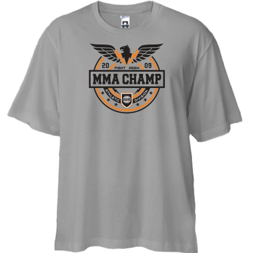 Футболка двунитка Oversize, Серый, MMA CHAMP