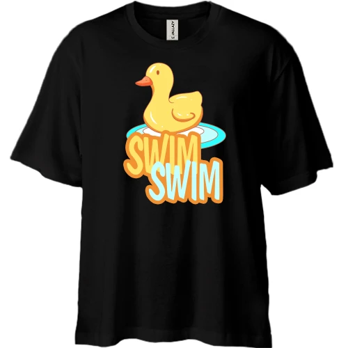 Футболка двунитка Oversize, Черный, Swim Swim