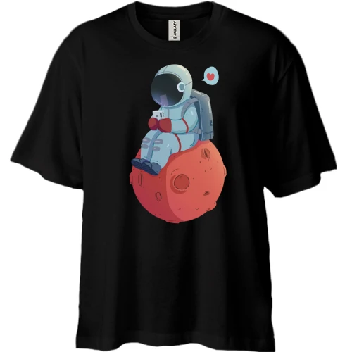 Футболка двонитка Oversize Космонавт закохався