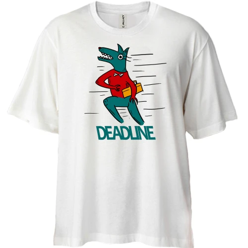Футболка двунитка Oversize, Белый, DEADLINE